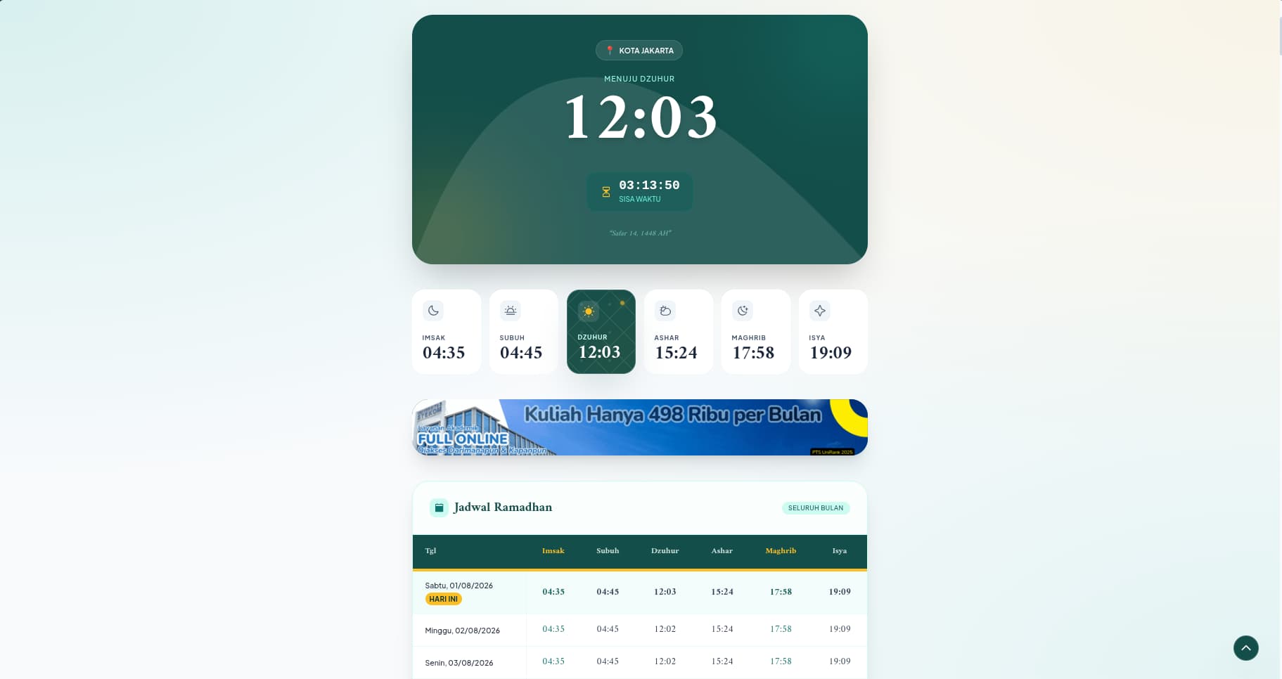 Jadwal Imsakiyah