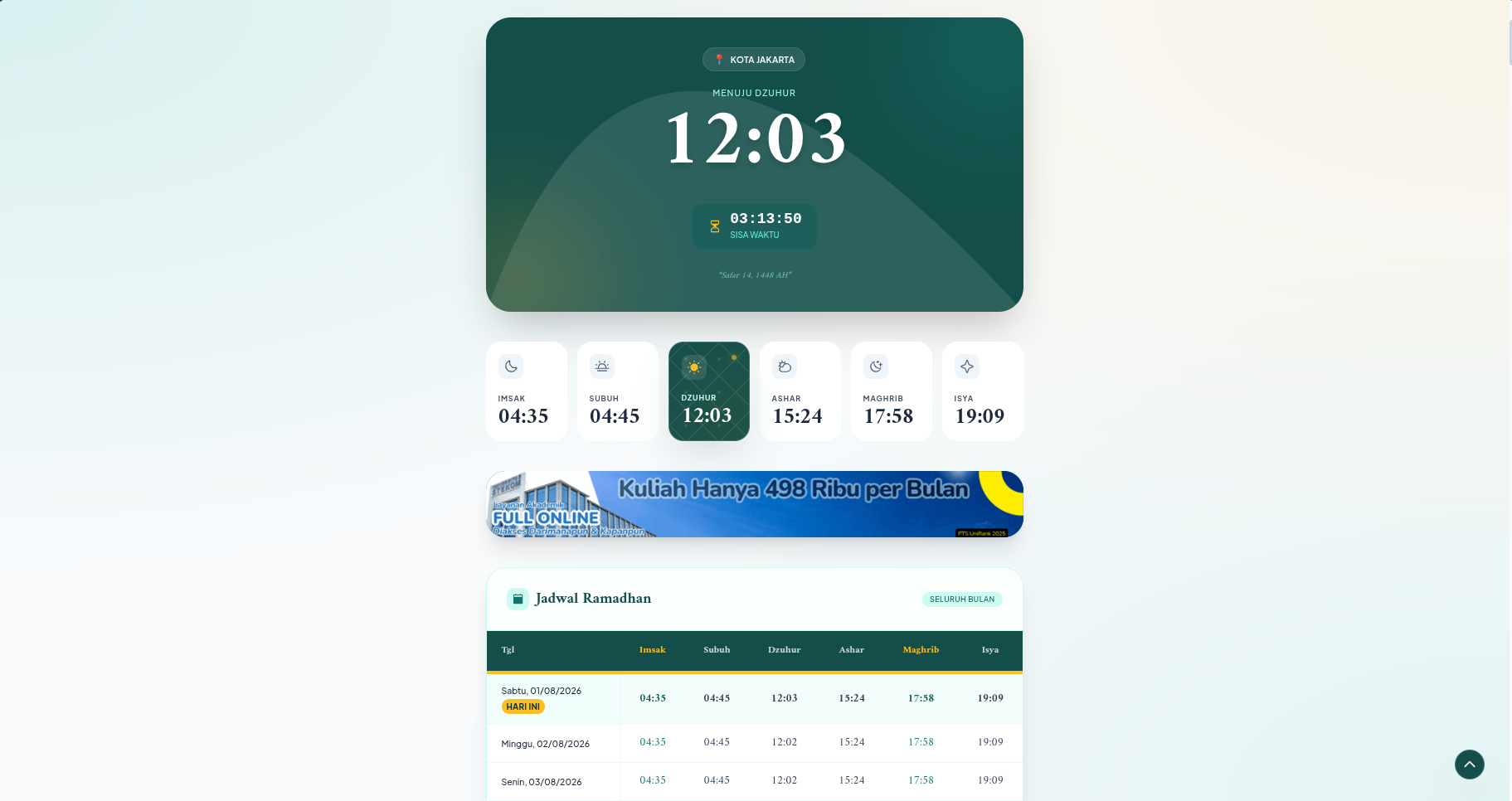 Jadwal Imsakiyah - 1